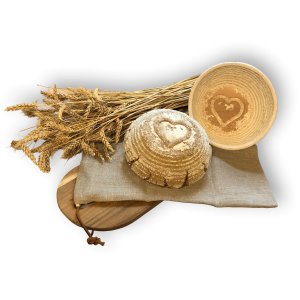 Bild 4 zu Artikel Gärkörbchen Ø18cm, für Brote von 500g - 750g mit Stempel HERZ 