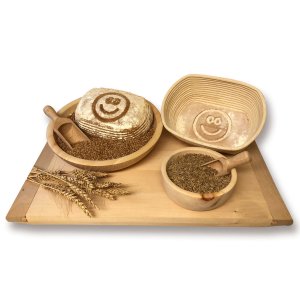 Bild 1 zu Artikel Gärkörbchen 24x17,5cm, für Brote von 750g - 2.000g mit Stempel SMILEY 