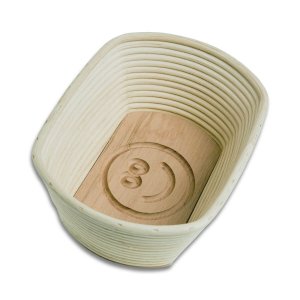 Bild zu  Gärkörbchen oval spezial für 1 bis 1,5kg-Brot mit Stempel SMILEY