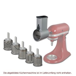 Bild zu KitchenAid Gemüseschneider aus Metall, Gemüseraspler mit 6 Trommeln