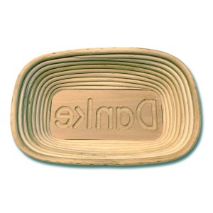 Bild 1 zu Artikel Gärkörbchen 25x15cm, für Brote von 750g - 1.500g mit Stempel DANKE 