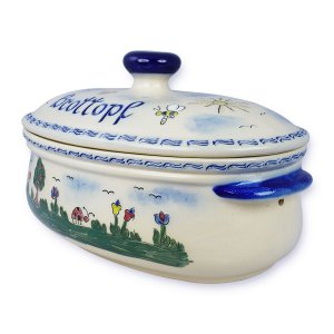 Bild 1 zu Artikel Brottopf, RUMP-Topf aus Westerwald-Keramik oval groß, Dekor Westerwälder Wiese 